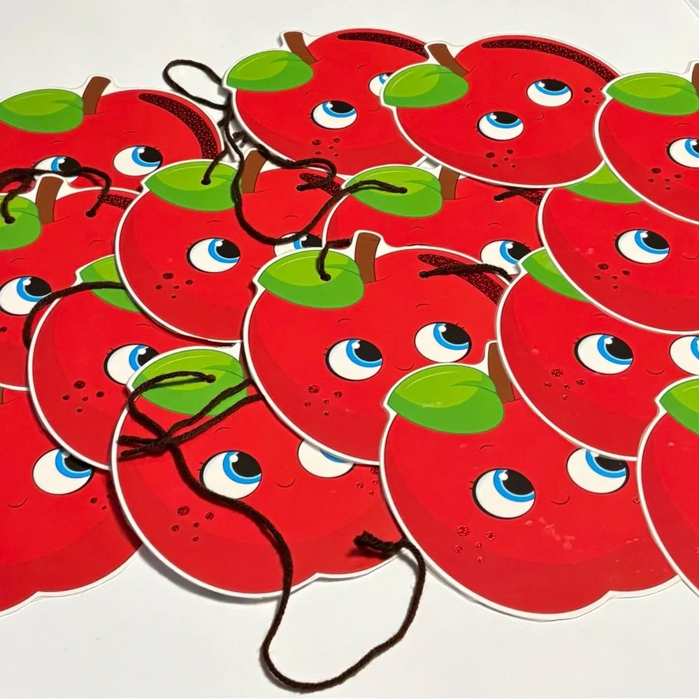 Red Apple Themed Kids name tags